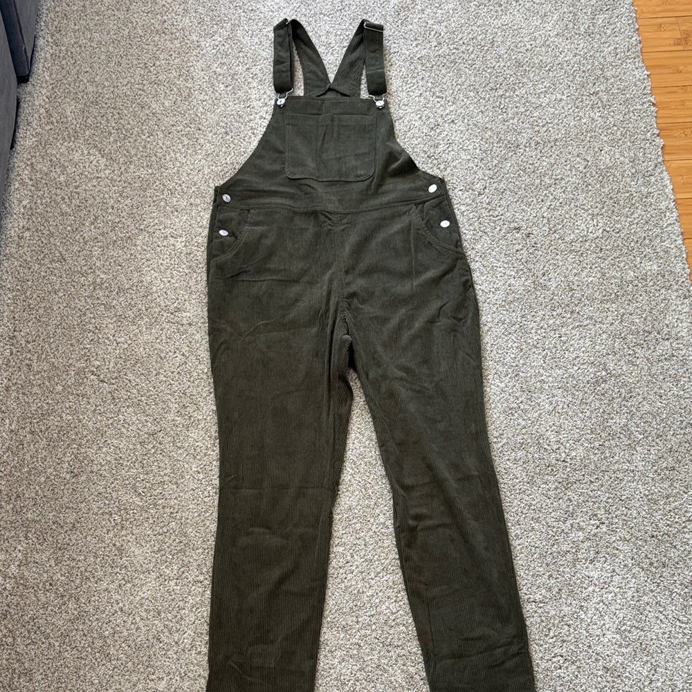 OVERALLS—Olive Green, Corduroy Fabric